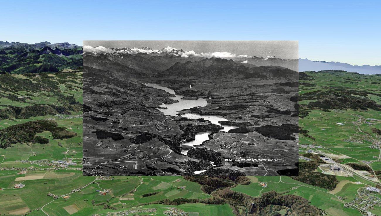 Ansicht Berge im Kanton Freiburg in Smapshot