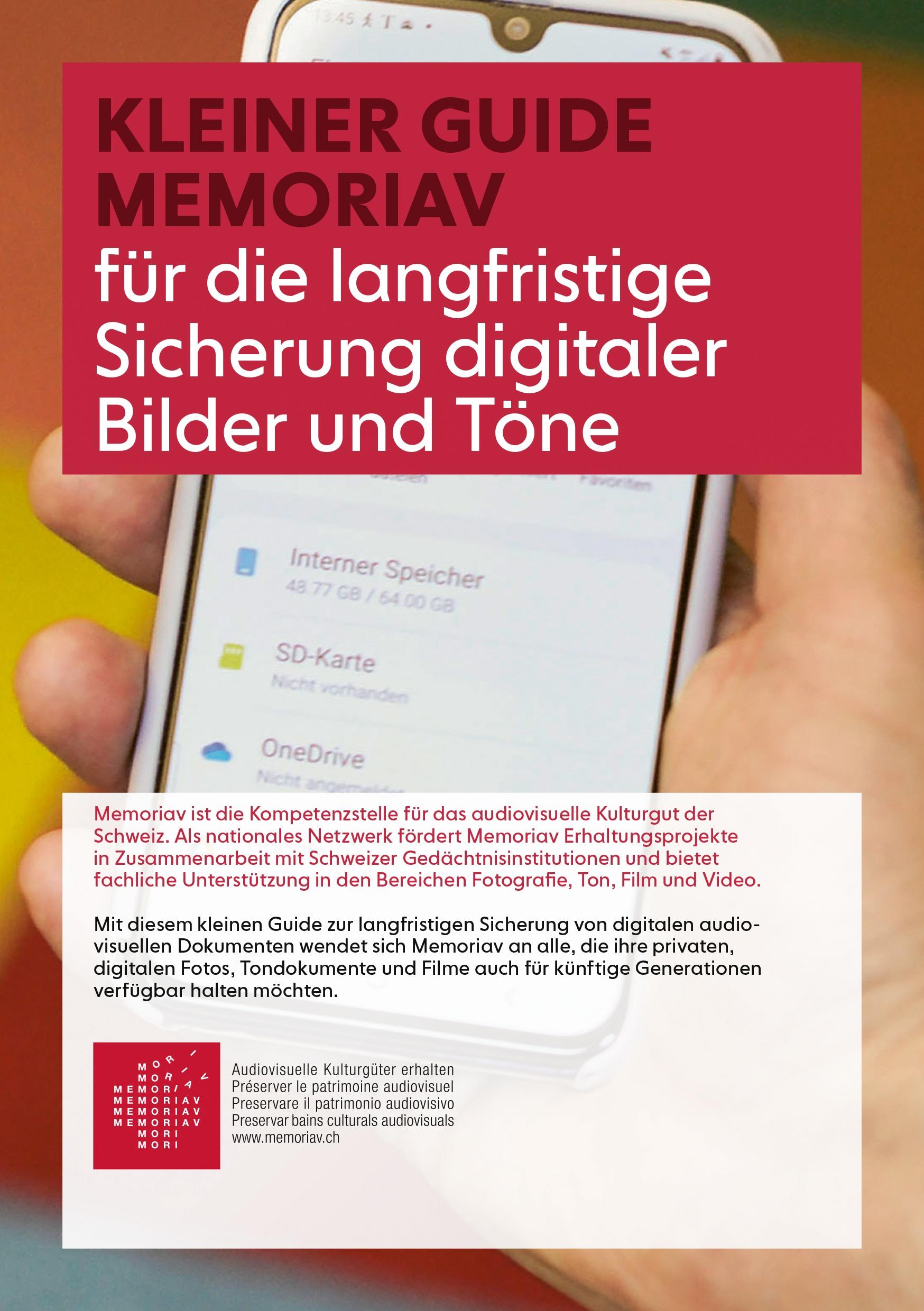 Kleiner Guider Sicherung digitaler Bilder und Töne