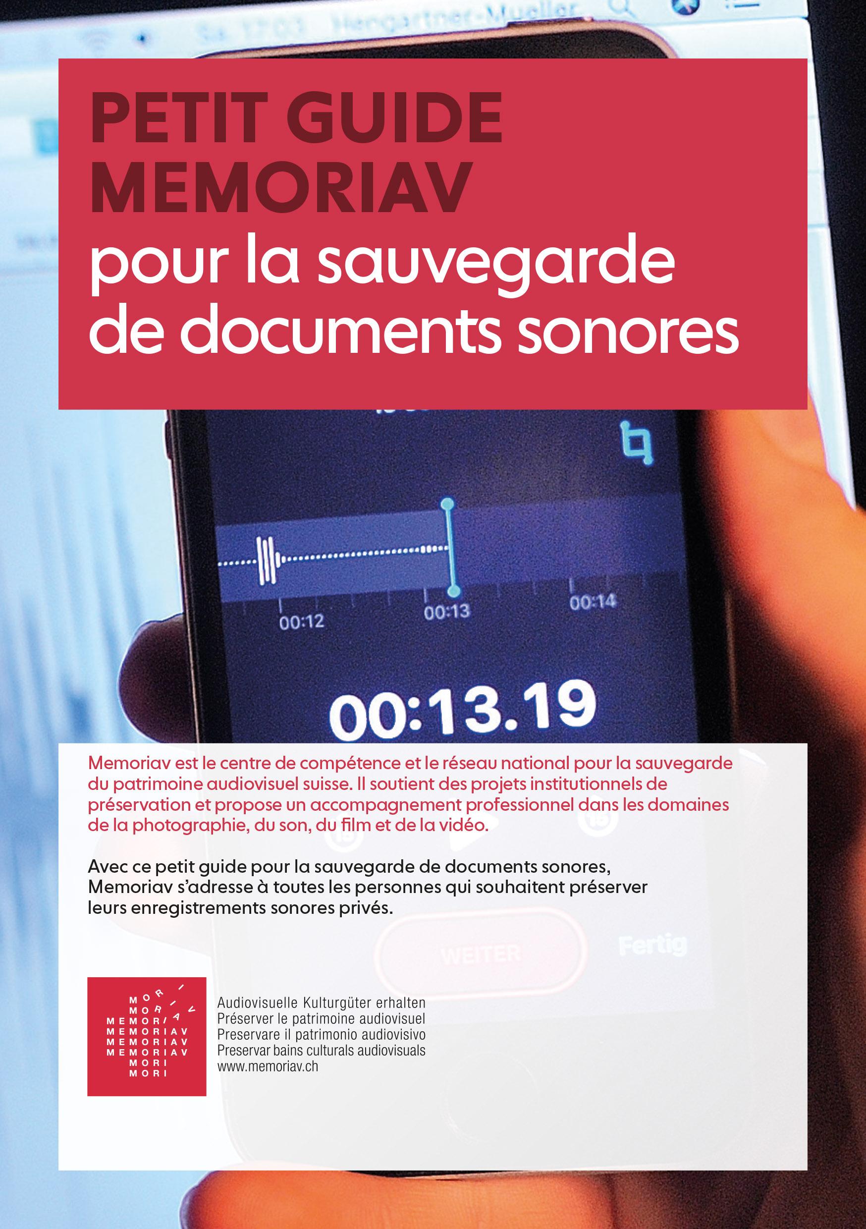 Publication Petit Guide Son de Memoriav