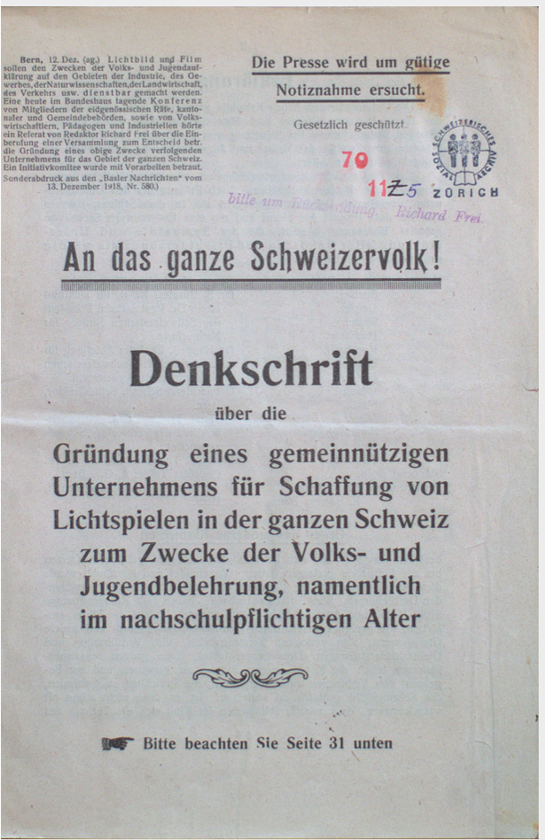 Ausschnitt aus einer Denkschrift