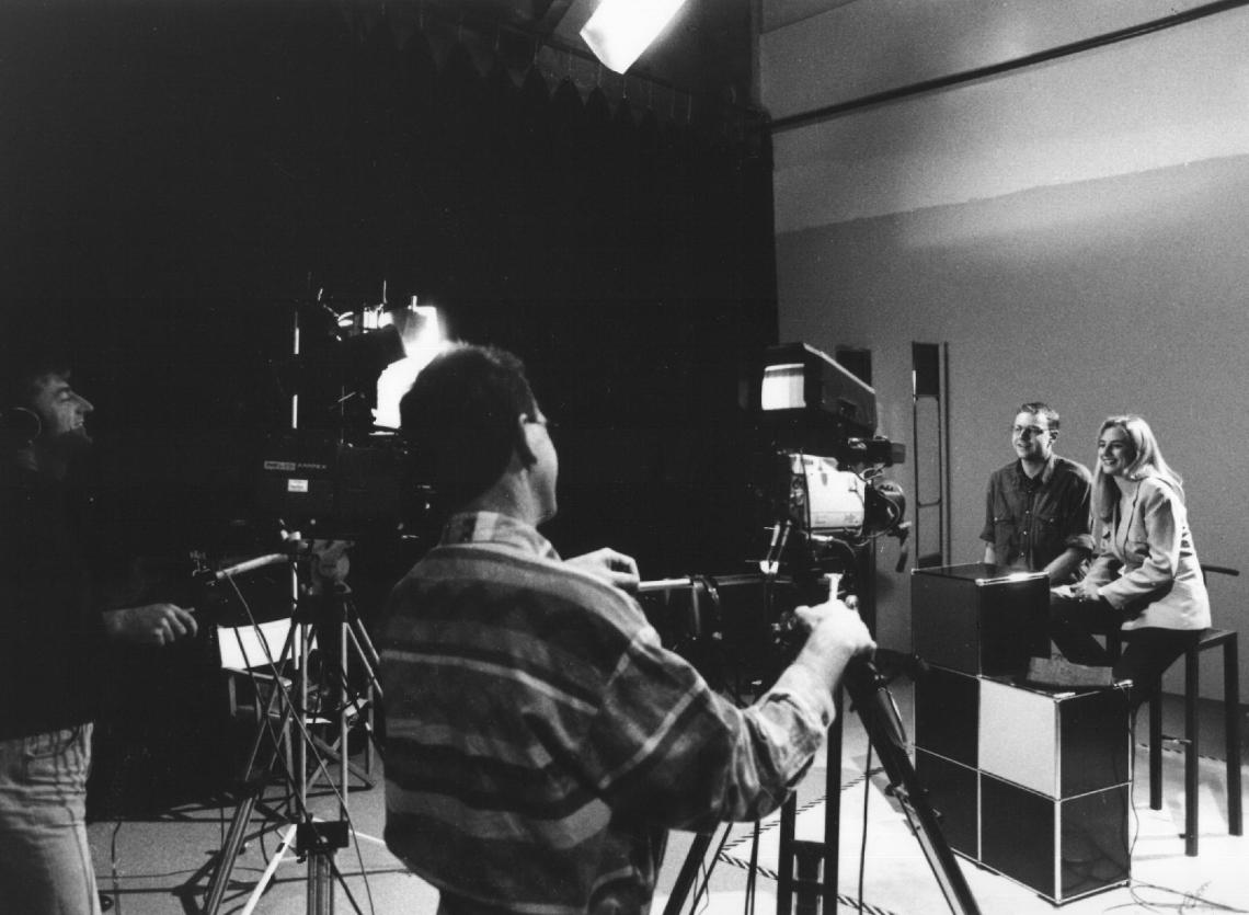 (Probe-)Aufnahmen zur ersten Sendung der Schaffhauser Fernsehen AG, 3.4.1994
