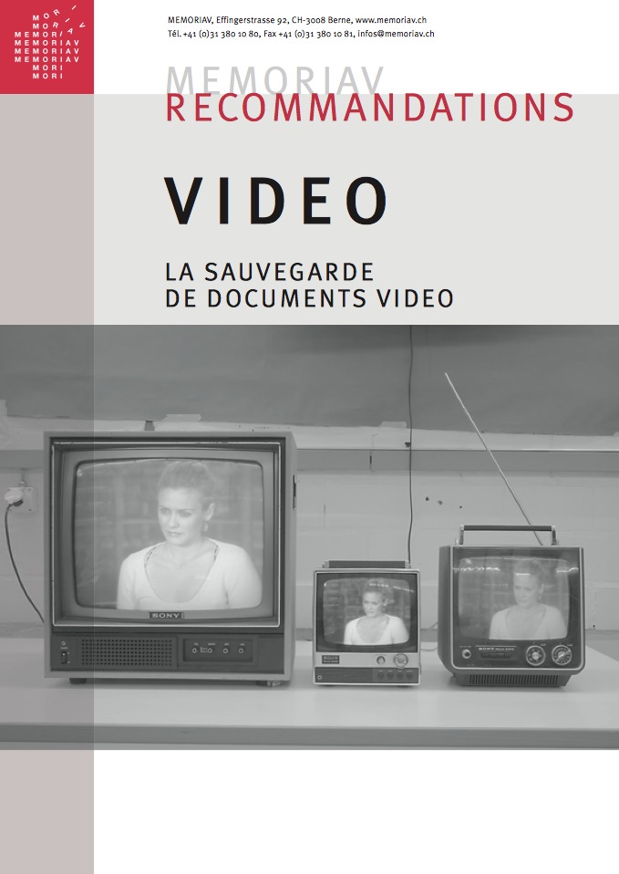 Page de couverture des recommandations vidéo. Photo: Johannes Gfeller, ArchivesActives / Haute école des arts de Berne HEAB
